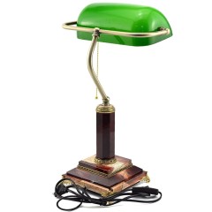 Зелёная настольная лампа из яшмы «СССР» для рабочего стола руководителя