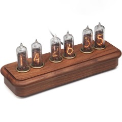 Ламповые часы газоразрядные «Восток-4» из массива дерева бубинга