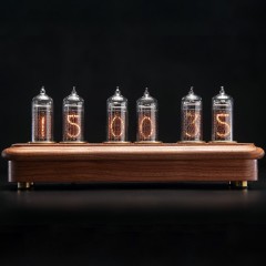 Ламповые часы газоразрядные «Восток-4» из массива дерева бубинга