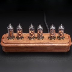 Ламповые часы газоразрядные «Восток-4» из массива дерева бубинга