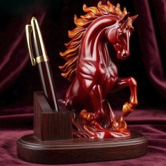 Подставка для ручек «Огненная Лошадка» в подарок руководителю как символ 2026 года