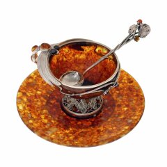 Чайная чашка из янтаря «Стрекоза»
