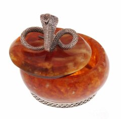 Шкатулка из янтаря змея «Кобра»