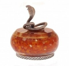 Шкатулка из янтаря змея «Кобра»