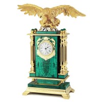Настольные часы «Орёл» на малахите
