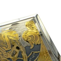 Металлический портсигар «Дракон» с позолотой в подарок мужчине