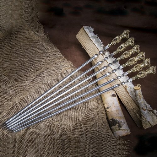 Шампуры цельнометаллические «Кони» с художественным литьём