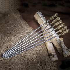 Шампуры цельнометаллические «Кони» с художественным литьём