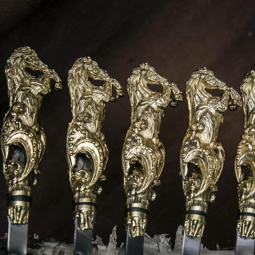 Шампуры цельнометаллические «Кони» с художественным литьём