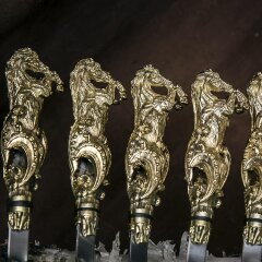 Шампуры цельнометаллические «Кони» с художественным литьём