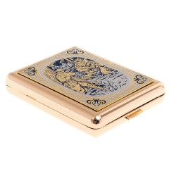 Позолоченный портсигар на 20 сигарет «Охота» в подарок охотнику