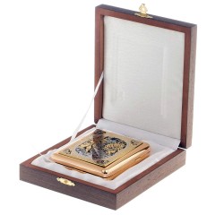 Позолоченный портсигар на 20 сигарет «Охота» в подарок охотнику