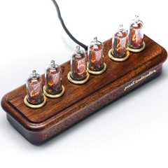 Ретро часы ламповые «Восток-4» на газоразрядных индикаторах из массива дерева сапеле