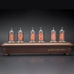 Ретро часы ламповые «Восток-4» на газоразрядных индикаторах из массива дерева сапеле