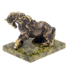 Бронзовая статуэтка «Лошадка тяжеловоз» для новогоднего интерьера — символ 2026 года