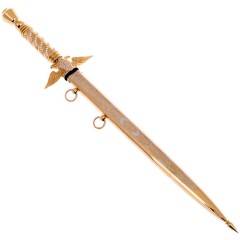 Сувенирный кортик «Россия» с рукоятью выполненной в виде эмблемы Министерства обороны  — ножи кинжалы из дамасской стали