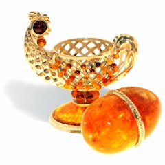 Шкатулка из янтаря «Курочка Ряба»