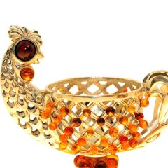 Шкатулка из янтаря «Курочка Ряба»
