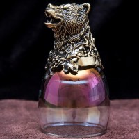 Подарочная стопка перевёртыш «Медведь» фиолетового цвета