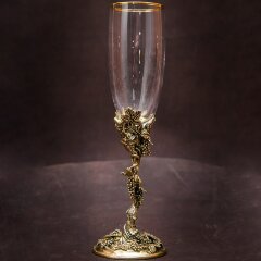 Пара подарочных бокалов для вина «Виноградная лоза» с художественным оформлением