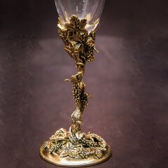 Пара подарочных бокалов для вина «Виноградная лоза» с художественным оформлением