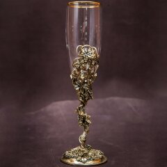 Пара подарочных бокалов для вина «Виноградная лоза» с художественным оформлением