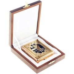 Позолоченный портсигар на 20 сигарет «Волк» в подарок охотнику