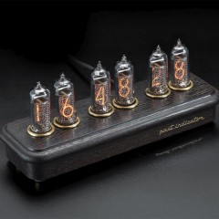 Ретро часы «Восток-4» на ламповых индикаторах из массива дерева венге