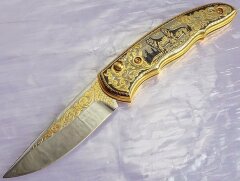 Нож складной "Пара волков"