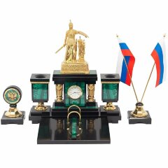 Настольный набор «Россия» (малахит)