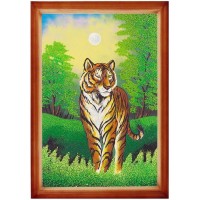 Картина из каменной крошки «Тигр в лесу» — символ 2022 года