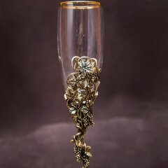 Пара подарочных бокалов для вина «Цветущий сад» с художественным оформлением