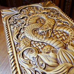 Нарды деревянные «Змея» резные из массива дерева — символ года 2025