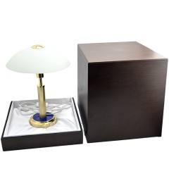 Белая настольная лампа «LIGHSTAR» из лазурита для интерьера спальни