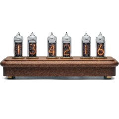 Ретро часы ламповые «Восток-4» на газоразрядных индикаторах из ценных пород дерева