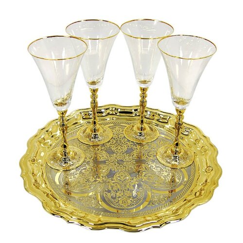 Хрустальный набор для вина «Богема» с подносом