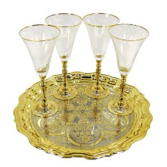 Хрустальный набор для вина «Богема» с подносом