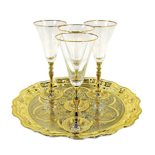 Хрустальный набор для вина «Богема» с подносом