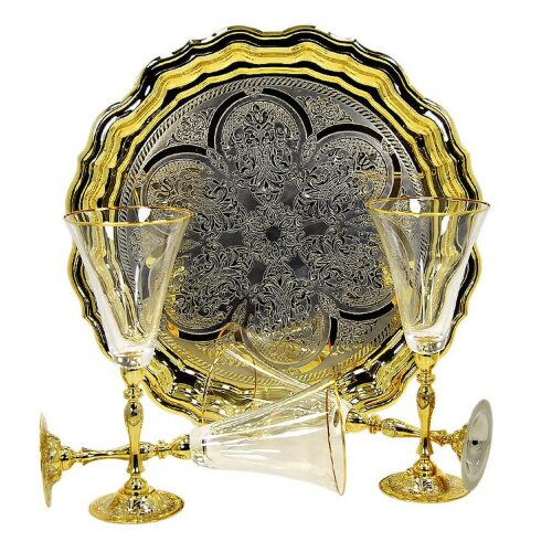 Хрустальный набор для вина «Богема» с подносом