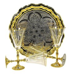 Хрустальный набор для вина «Богема» с подносом