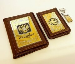 Набор «Паспорт, визитница кожа, флешка»