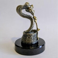 Бронзовая статуэтка «Змей весельчак» в подарок коллекционеру
