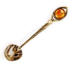 Серебряная ложечка «Императрица» с янтарем