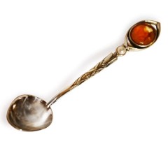 Серебряная ложечка «Императрица» с янтарем