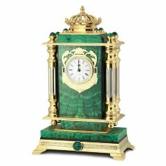Каминные часы «Корона» (малахит)