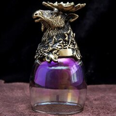 Подарочная стопка перевёртыш «Лось» фиолетового цвета