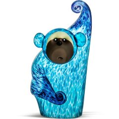 Стеклянная фигурка «Обезьянка» (голубая) из художественного хрусталя