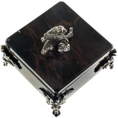 Подарочная шкатулка «Соловей» из натурального камня обсидиан