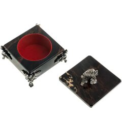 Подарочная шкатулка «Соловей» из натурального камня обсидиан