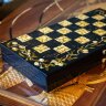 Подарочные шахматы «Олива» из морёного дуба и янтаря